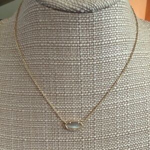 Kendra Scott Gold Necklace with White Oval Stone